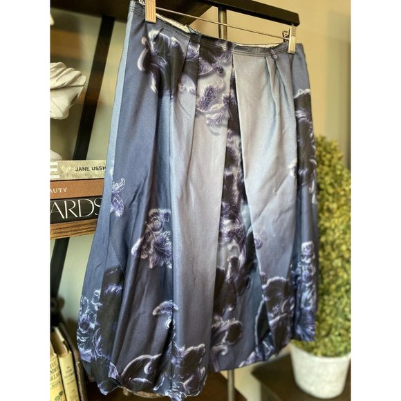 PRADA Silk Pleated Bubble Midi Skirt 8 EUC - Picture 3 of 7